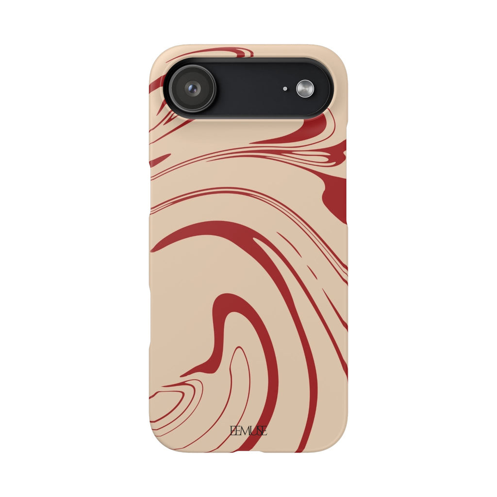 Beige & Burgundy Swirl Phonecase