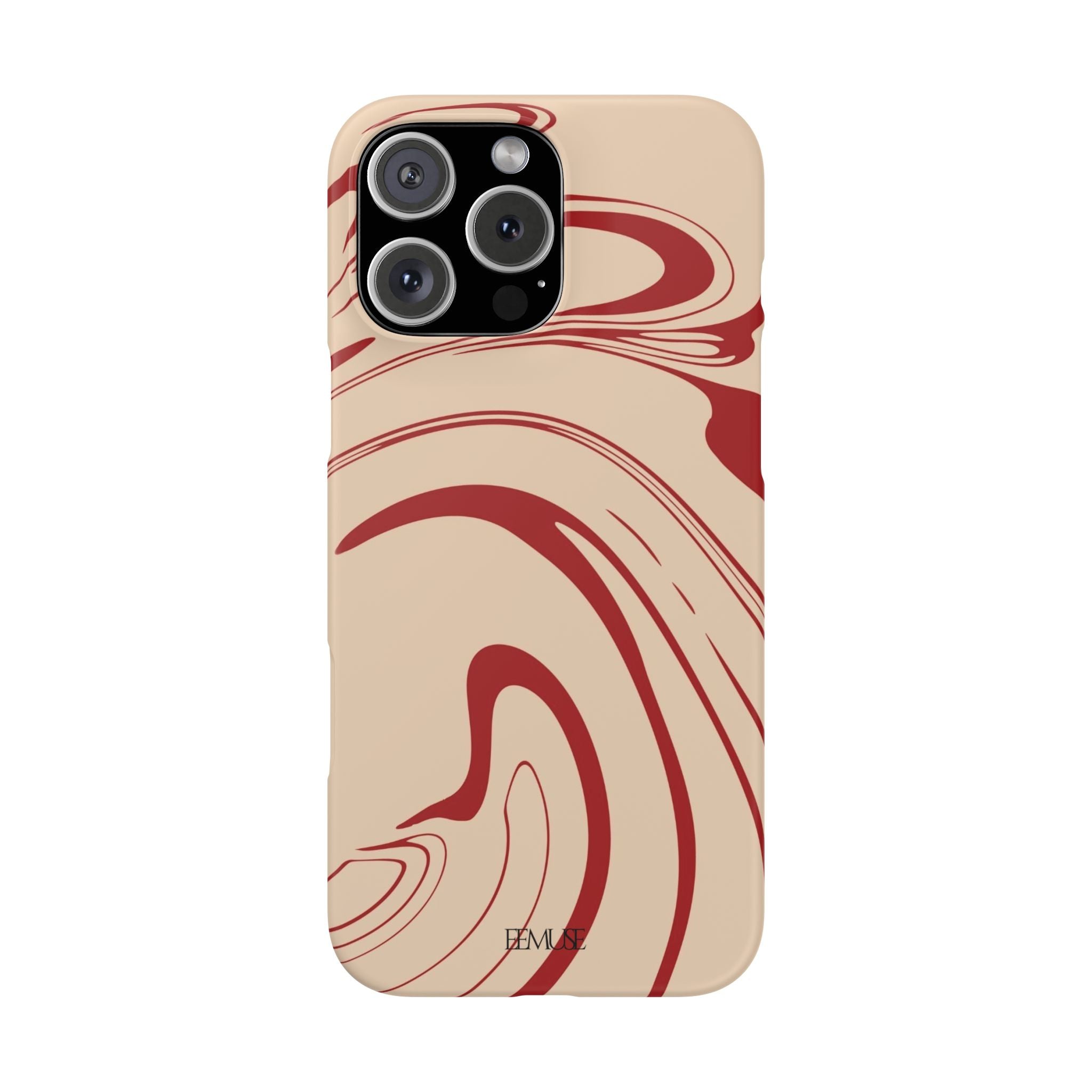 Beige & Burgundy Swirl Phonecase