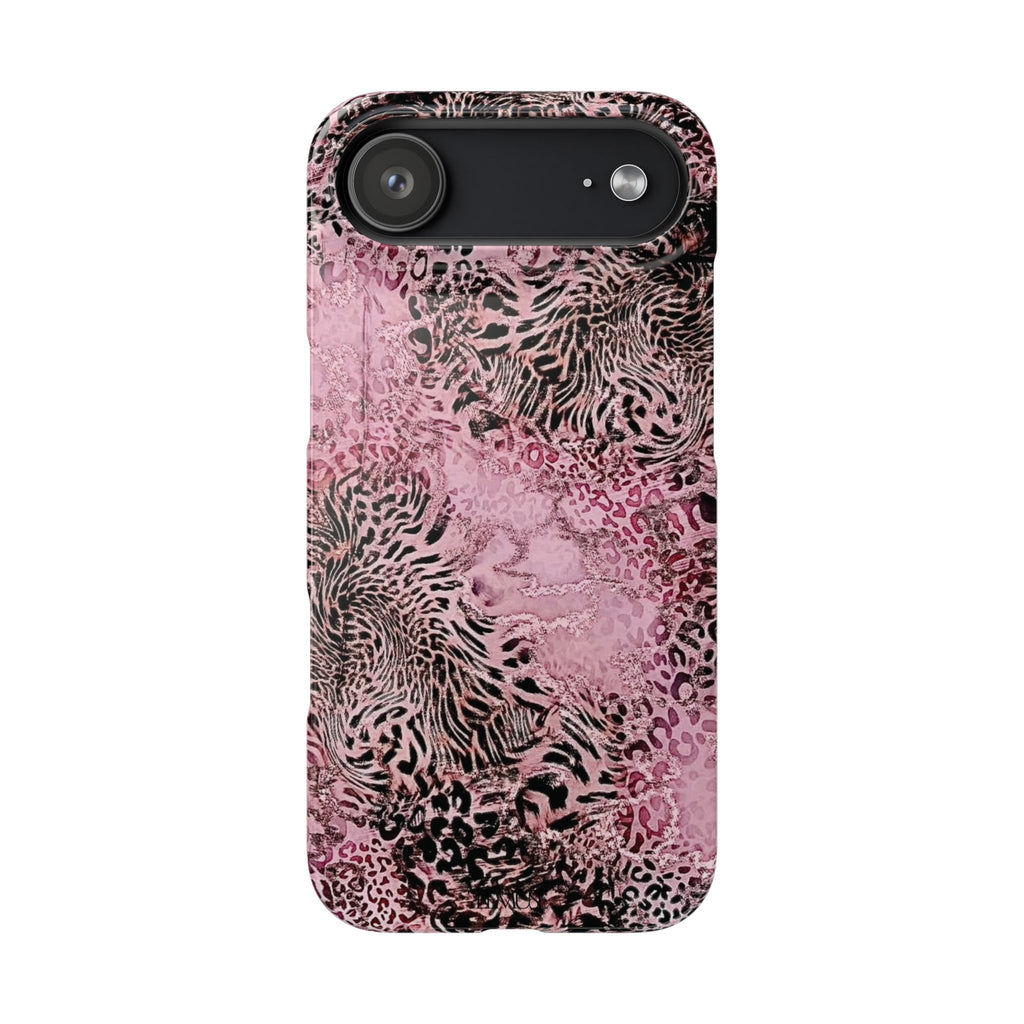 Pink Leopard Marble Phone Case — Snap-On Protective Case