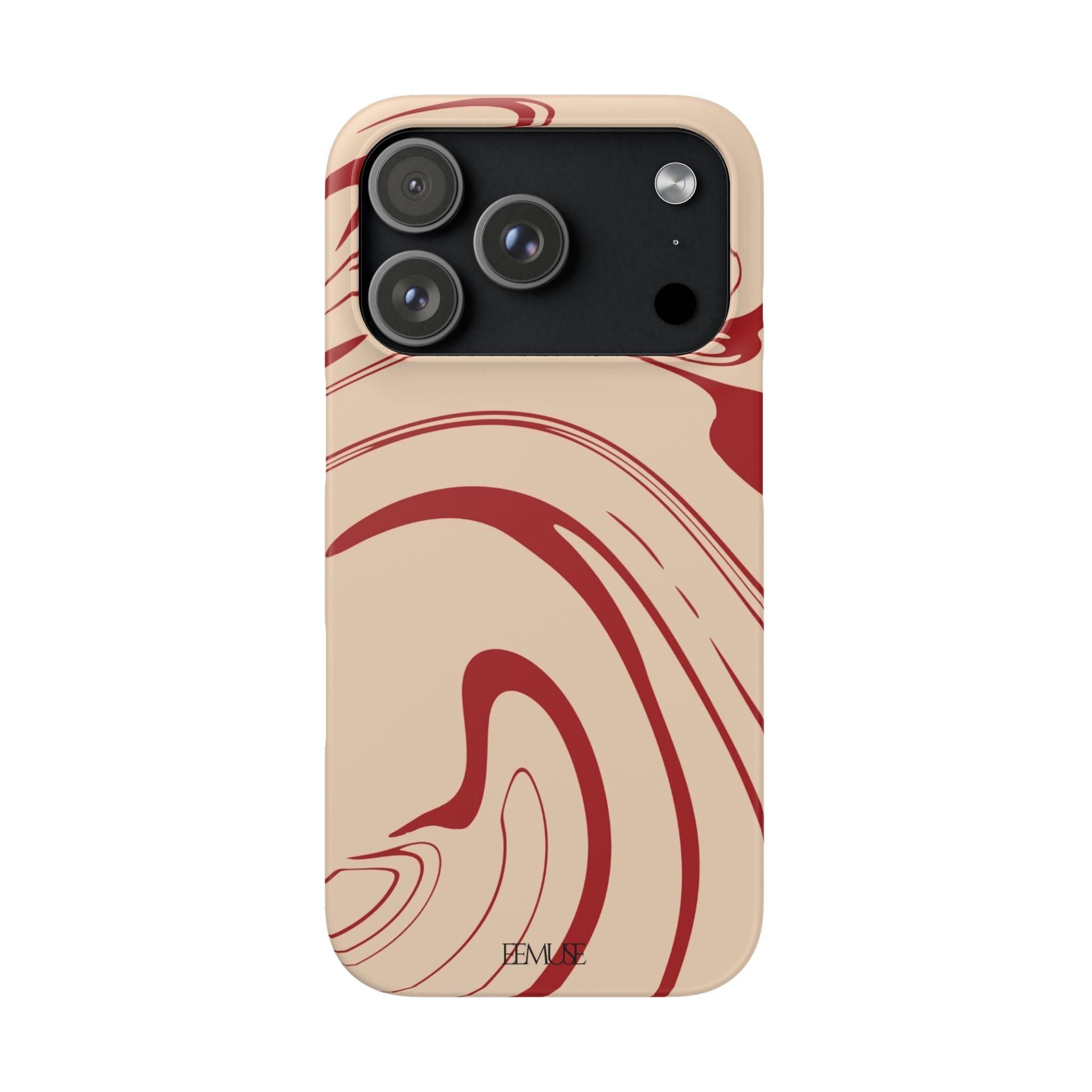 Beige & Burgundy Swirl Phonecase