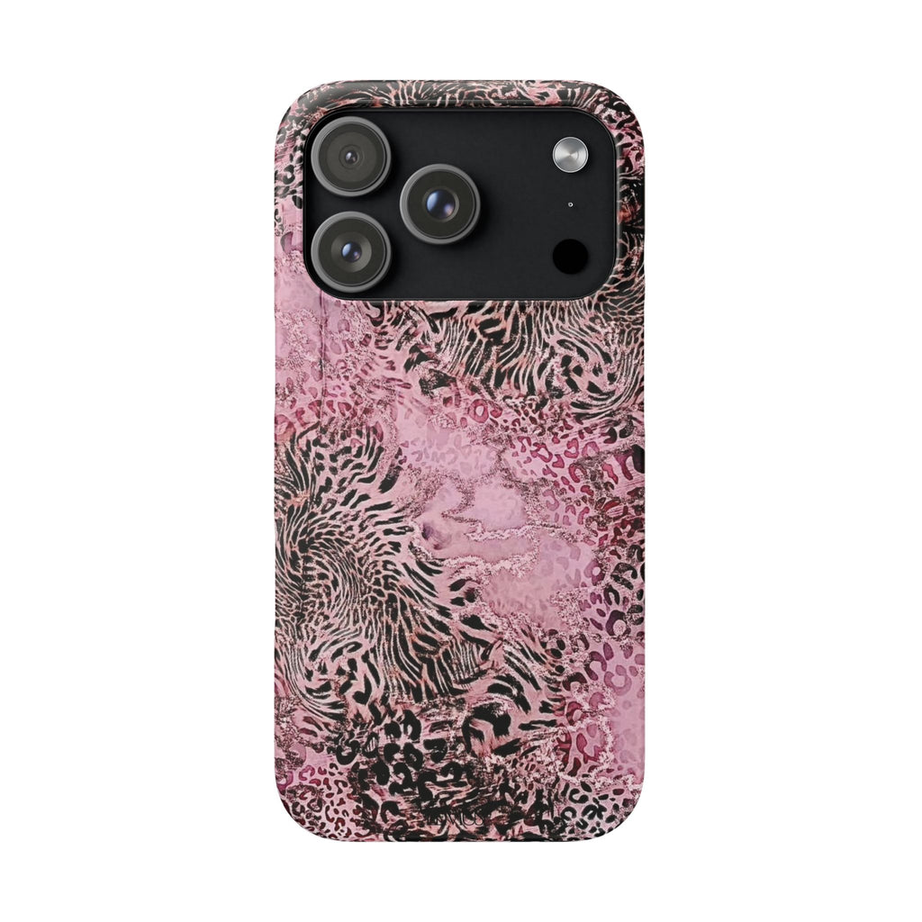 Pink Leopard Marble Phone Case — Snap-On Protective Case