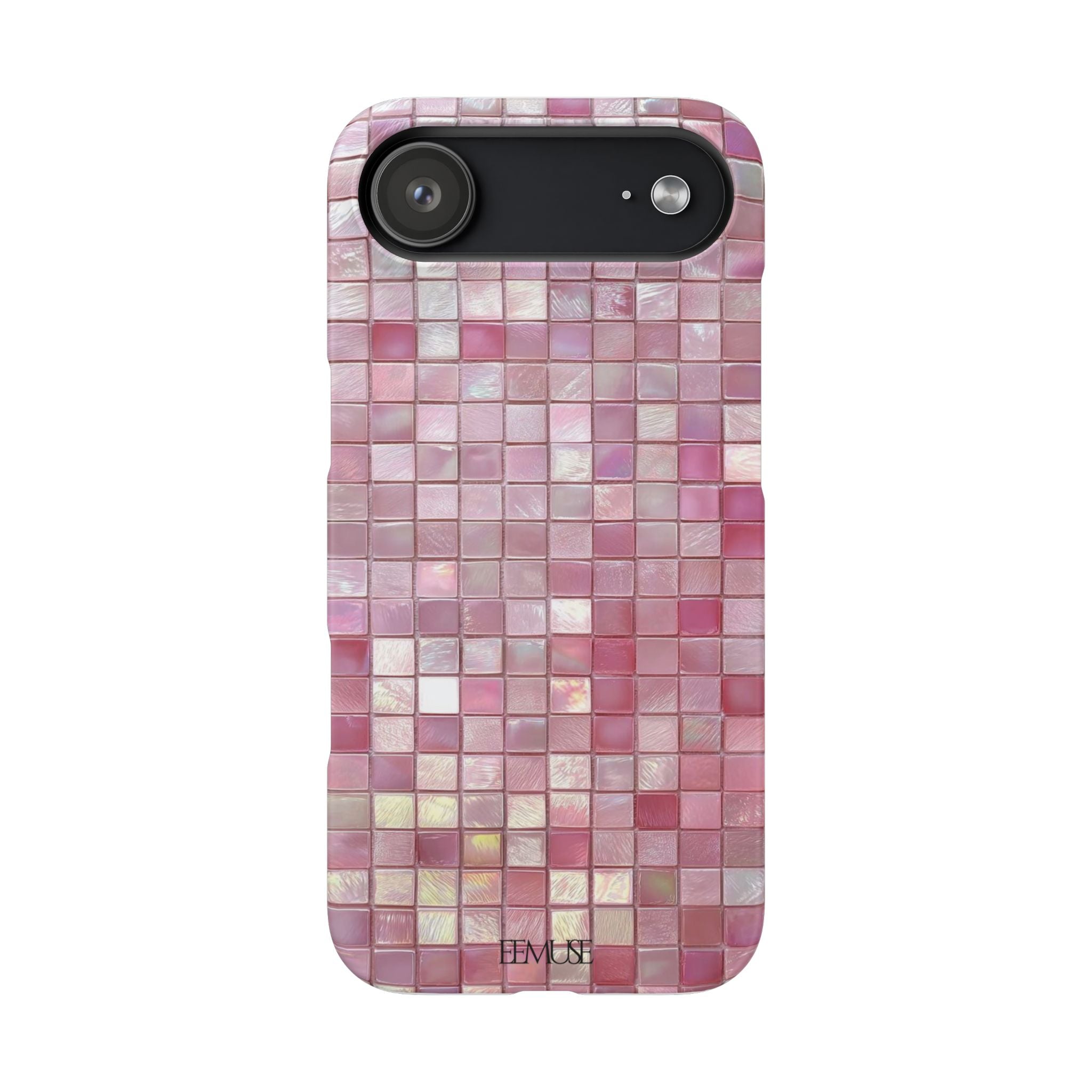 Pink Mosaic Phone Case — Shimmering Tile iPhone Protective Cover