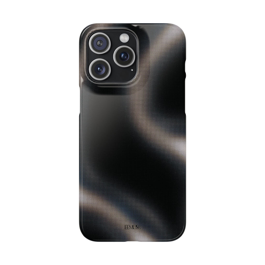 Phone Case — Metallic Black Wave Snap Case