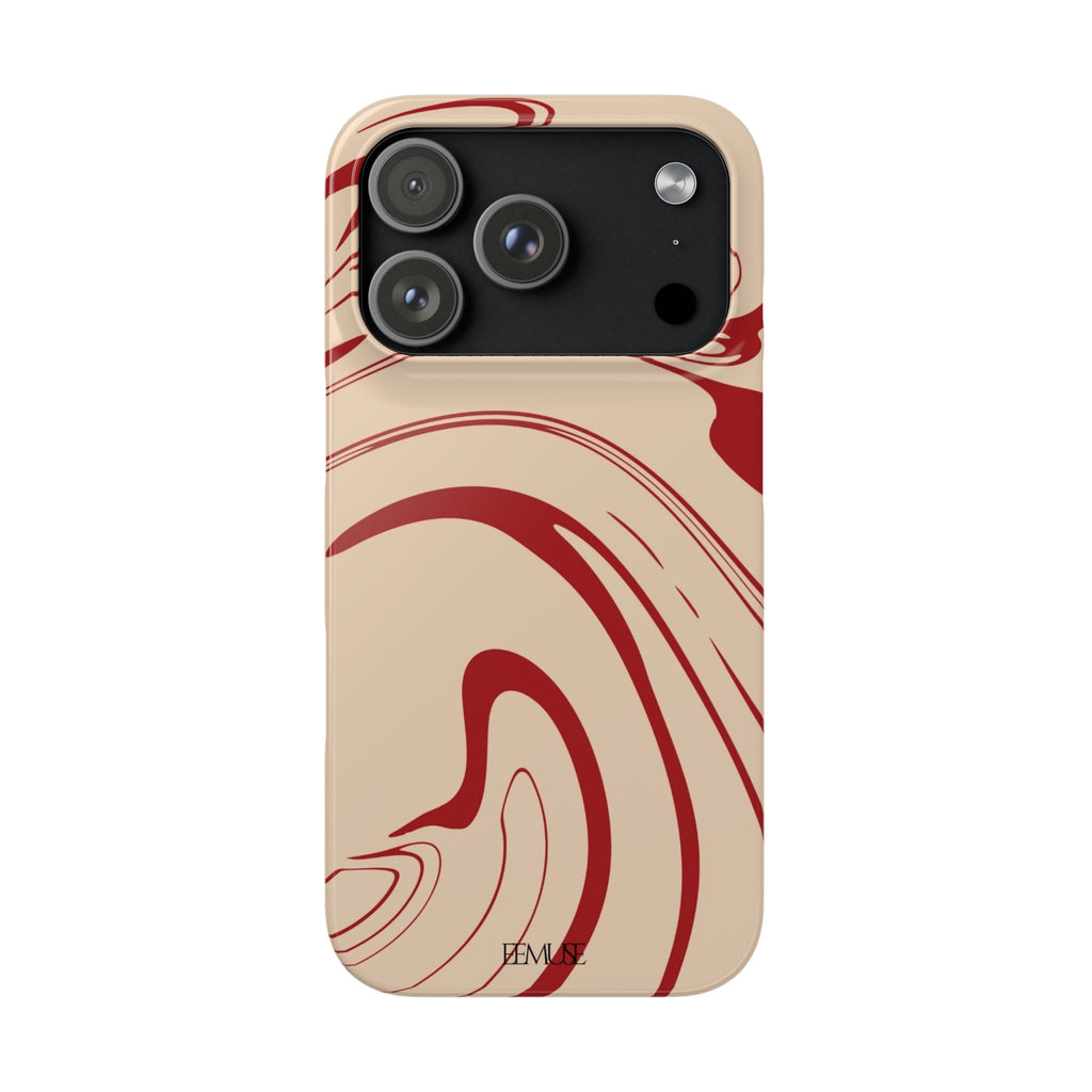 Beige & Burgundy Swirl Phonecase