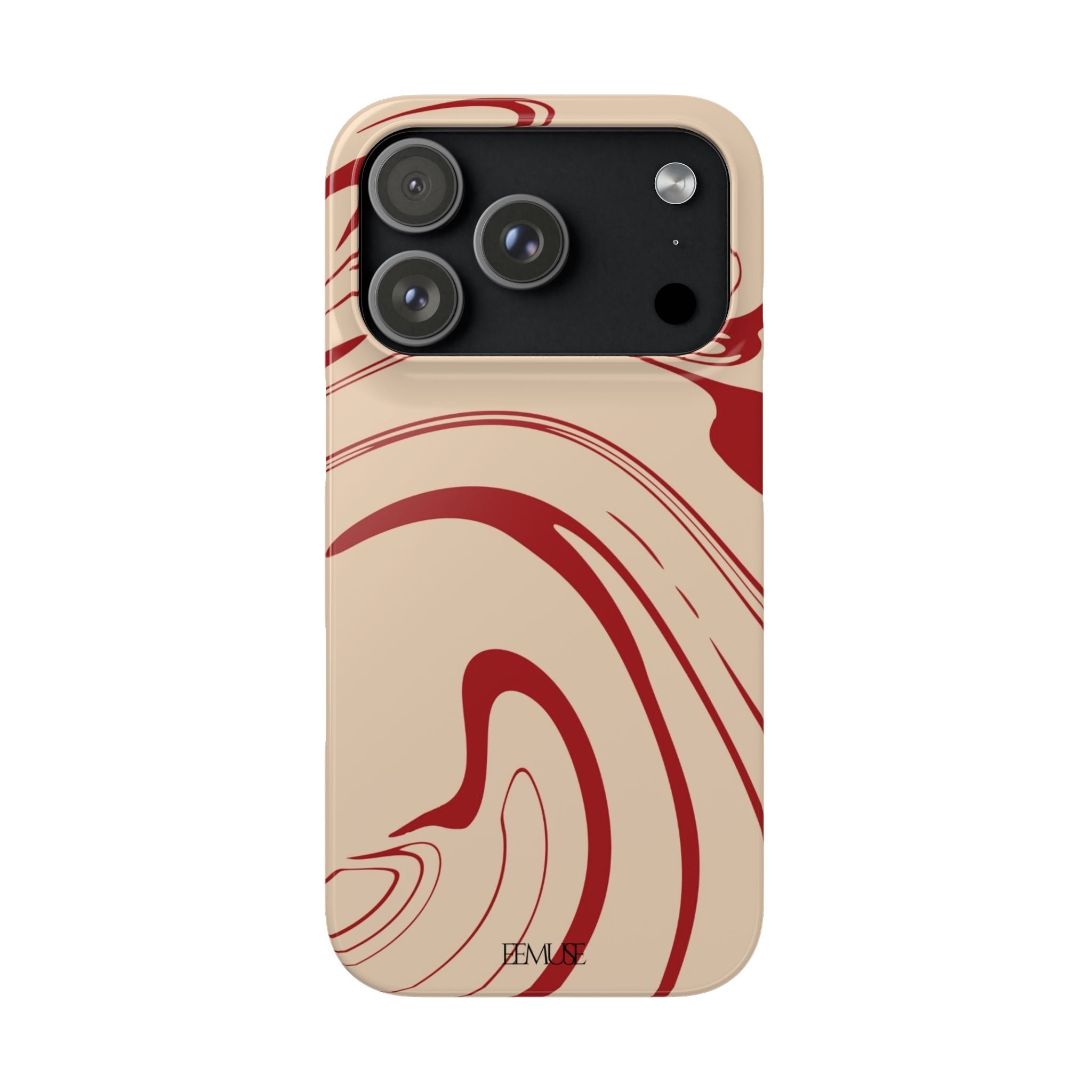 Beige & Burgundy Swirl Phonecase
