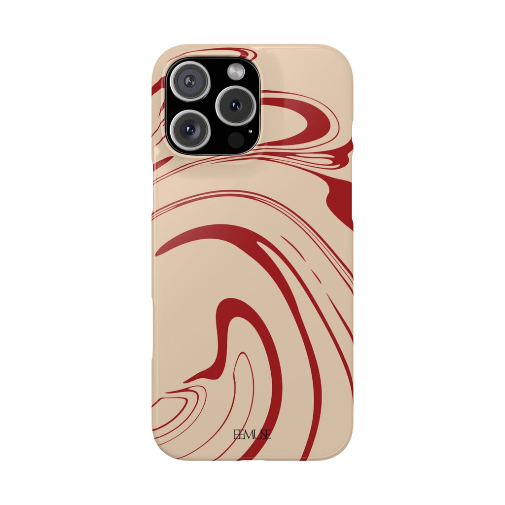 Beige & Burgundy Swirl Phonecase