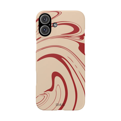 Beige & Burgundy Swirl Phonecase