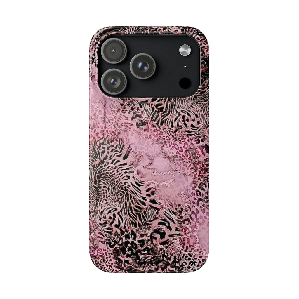 Pink Leopard Marble Phone Case — Snap-On Protective Case