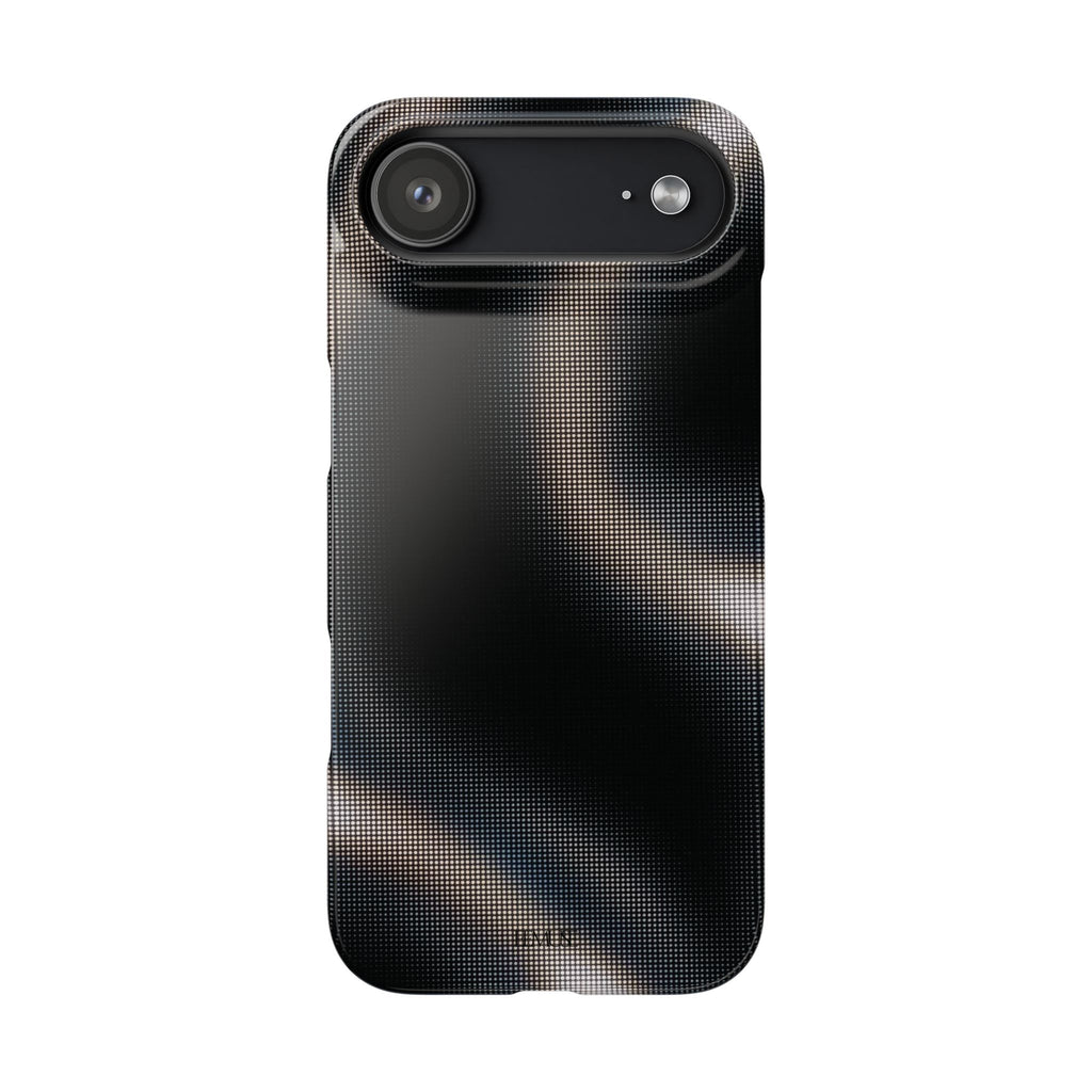 Phone Case — Metallic Black Wave Snap Case